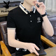 Playboy Kurzärärmelte T-Shirt Herren-Trend 2025 Neues Sommer-Revers-Polo-Hemd Eisempfindungs halbärmelige Sommermodemarkenlänge Top F9226 Khaki M 165