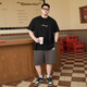 Timmerch Fat Man Big Size 300 Jin [Jin entspricht 0,5 kg] Männer mit kurzärärmernem Fettmann T-Shirt American Casual T-Shirt Sommer in Lose plus Fett plus größerer Runde A6627-White 2xl (empfohlen 140-160 Jin [Jin gleich 0,5 kg]))