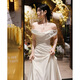 Chuangjingyi elige un vestido de novia de un solo hombro de un hombro de un hombro