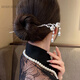 KHSK new Chinese style lily of the valley hairpin for women simple modern artificial pearl tassel hairpin updo Hanfu hair accessories iris flower