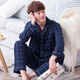 
SEPTWOLVES pure cotton pajamas men's long-sleeved spring and autumn style Korean style plaid casual large-size spring and summer men's home clothing set 844 M