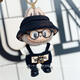 Spot 17cm first-generation second-generation universal rabu doll clothes labubu pendant dolls replacement doll clothes sunglasses bear suit + black frame mirror + black lace shoes First-generation rabubu