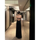 T Apocalypse Century Design Rückenless reguläres Rockkleid Frauen Sommer Royal Schwester Stil Schlanker Kleid Langer Rock Schwarzes Temperament A-Line-Rock Kleid alle Größe