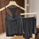 Pyjama pour femmes avec poitrine d'été pure et sexy shorts à suspende