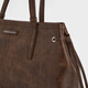 Charles/Keith25 Herbst Neues Produkt Retro Öl Wachs Lederseil Knoten Eins Schulter-Achselhöhlen-Tasche CK2-20782673 Destgiertes Kaffee Brown M.
