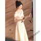 Really white evening dress for women, high-end light luxury, niche engagement, certificate registration, small person's art exam graduation, can be worn at ordinary times, white long S