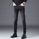 
Jinba brand men's summer thin black jeans men's slim feet Korean version high-end elastic casual high-end 1048-Black 28