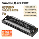 SWAN 10-hole blues harmonica upgraded model black C key