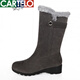 
CARTELO crocodile (CARTELO) plus velvet thickened snow boots for women in winter fur integrated boots flat sole non-slip mid-boots warm mother cotton shoes 719 black 36