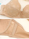 
Zilan Tiven bra brand counter genuine underwear for women without sponge thin style large breasts showing small side thin bra 7373 apricot skin color 75C