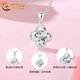 CHINA GOLD S925 Silver Necklace Women's Crushed Ice Clover Pendant Jewelry Valentine's Day Birthday Gift for Girlfriend and Wife Crushed Ice Clover Necklace