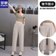 Romon (Romon) Ice Seide Dünne Sommer-Frauen-Kumpelhosen Lose Drape und atmungsaktiv, hohe und schlanke Hose mit weitem Bein lässig Pendelfefe lila M [vorgeschlagen 100-100jin [Jin gleich 0,5 kg]]]