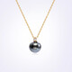 Dan Pei luxury high-end 18K gold Princess Diana style Tahitian black seawater pearl pendant jewelry light luxury gift 18K gold seawater pearl pendant 10-11mm