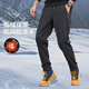 Haomai Ladungshose Männer plus samt verdickte wasserdichte winddichte Hose lose Weichschalen -Wanderhose Frauen Outdoor Herrenhosen Winter schwarze flache Füße (Männer) 9928 L
