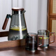 Fu Jian cold kettle, cold kettle glass, high temperature resistance, household large-capacity cold boiled water cup, fruit camellia teapot, refrigerator kettle, kettle set, one pot with six cups + cup holder + tea tray, Guanshan cold kettle