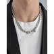 Nilan Fat Dong Lai's same style men's platinum necklace new platinum twelve zodiac signs boys' 18K double-layered clavicle chain Cancer, caution + gentleness + dedication