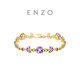 Chow Tai Fook ENZO TV series Hard to Deceive co-branded 18K gold wisteria flower gemstone bracelet for women