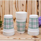 Economical thickened disposable paper cup tea cup set 228ML 50 pieces/bag plaid