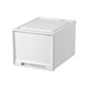 Kleiderschränke im Schubladenstart für den Schubladen im Haushalt Haushalt Transparent Aufbewahrungsbox Unterwäsche Finishing Box Dicked Capacity Clothing Storage Box 45-3523 (weiß) Feste Farbschublade 1