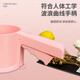 Miracle plastic semi-automatic flour sieve, cup-type stainless steel flour sieve with cover, kitchen baking tool filter sieve, pink flour sieve with cover, 40 mesh + 304 stainless steel
