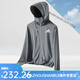 Adidas Clover Men et femme Sun Protection Upf50 New Fashion Style coréen Summer UV Slimming Ice Silk Jacket Men's Style - Dark Night Grey L