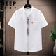 
JEEP SPIRIT new Oxford short-sleeved shirt summer thin men's business casual shirt loose solid color top casual 682 pink L Please refer to the size chart to place an order