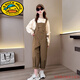 G.DuckKids Girls 'Suit Automn Suit 2025 Nouveaux salopets pour enfants Sautpousse à la mode Saison de deux pièces décontractée Ensemble de vêtements pour enfants et de grands vêtements pour enfants Couleur 160 cm