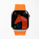 Apple/Apple Watch Serie 9 Smart Watch GPS+ Cellular Modell 41mm Silber Edelstahl Hülle Hermes Orange Sportsgurt mrqe3ch/a