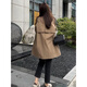 Chujing 2025 New Spring and Autumn Temperament Casual Windbreaker Jacket Women's Mid-Length Korean Style Loose Slim Small Coat Light Khaki S