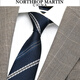 
North Martin 25 autumn new high-end silk tie for men's business stripes high-end mulberry silk hand-beating groom wedding box