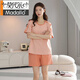 Imitation modale Silk Pure Coton Pyjamas Summer Femmes Pilover Pyjamas Summer Shorts à manches courtes et décontractés Ensemble de vêtements de maison Z9885 M [Recommandé 80-100jin [Jin est égal à 0,5 kg] usure]