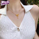 Chow Tai Fook Chinese Valentine's Day gift fugitive princess necklace female bow 18k gold non-fading temperament internet celebrity clavicle chain gold-plated fugitive princess bow necklace