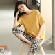 Cha Xiao A pajamas for women summer short-sleeved loose pajamas shorts Korean style cropped pants casual home clothing women suit N64 T-9848 (suit shorts) 3XL (160-180Jin [Jin equals 0.5 kg])