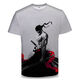 Giselon One Piece Short Sleeve Summer One Piece Zoro Anime T-shirt Primary and Secondary School Students and Teenagers on the 3D Printing Trend Burning Ace TXU1480 S Suitable for weight 80-90 Jin [Jin equals 0.5 kg]