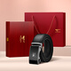 Sieben Wolf Belt Belt Herren echtes Leder Redwood Geschenkbox praktisches Geschenk an das Geburtstagsgeschenk des Vaters des Vaters des Freundes des Freundes