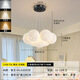 Nordic Simple Wohnzimmer Internet Prominente Beleuchtung Creme im Schlafzimmer Restaurant Planet Kronleuchter Zhongshan Home Dekoration Mondlampe 9734-schwarz 7-köpfige dreifarbige helle Ballkugel