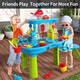 OTHER/Other children's water curtain waterfall play table play pool sand table indoor and outdoor multi-function beach toy trolley dump truck color box [number] blue water play beach game wall-9905