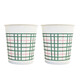 Economical thickened disposable paper cup tea cup set 228ML 50 pieces/bag plaid