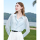 
Baitu betu women's clothing 2025 summer new shirt texture micro texture striped shirt thin coat for women 2507T31 light blue M