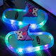 Peta Zero Children's Luminous Sandals Summer Internet Celebrities Light Up Girls Fashionable Outerwear Soft Soled Cute Baby Girls Non-Slip Slippers 2088-Flash Kuromi Pink 26 Size 27 Inner Length 16cm
