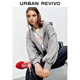 UR2025 Autumn New Women's Casual Love Capalled Súper Fatón Super Loose Uyv150063 Flower Grey (ligeramente suelto) M (M-L)