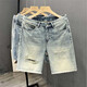 Frozen Ripped Denim Shorts Herren Sommer Neue Stil Mode Old Retro Fünf-Punkte-Hose Herren Sommer Dünne mittelschließende Hosen Hellblau-Chaoxuan-6627 3xl [Vorgeschlagen 150-165jin [Jin gleich 0,5 kg]]]