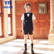 Yinuofang Kinderanzug Sommer Marine Blue Blumenjungenanzug Junge Klavier Performance Gastgeber Blumenjungen Kleid Anzug