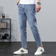 
Danjun Jeans Men's Summer 2025 New Fashion Brand Washed Slim Feet Cropped Pants Men 9901 Blue Gray 28