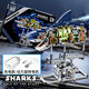 Oksson Модные строительные блоки Deep Sea Maintion Machinery Whale Blusts Blusts Blusts Model Model Model Diy Diy Dist Gift [Электрическая версия с легкой трубкой] Полумеханическая акула-687