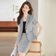 
JPHZNB Summer Property Front Desk Reception Clothing Black Short Sleeve Suit Set Working Thin Style Professional Outfit A9928 One-button Black Suit S