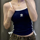 阿迪达斯 （adidas）三叶草夏季女子复古条纹可调节运动吊带背心 KE3887 KE3891 棕色KE3892（有胸垫） （） L