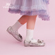 YEEHOO Children's Shoes Children's Leather Shoes 2025 Autumn New Girls Crystal Princess Shoes Children's Soft Soled Single Shoes Little Girls Leather Shoes Pink Size 23 - Suitable for feet 14.3-14.6cm long
