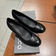 ECCO women's shoes 25 spring fashion commuter formal high heels cowhide leather shallow mouth thick heels single shoes 9903 209903/01001 black (heel height 3.5cm) 35