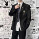 Playboy (PLAYBOY) DK uniform blazer men's college style Japanese style handsome and versatile student black jk casual suit black with the same badge M